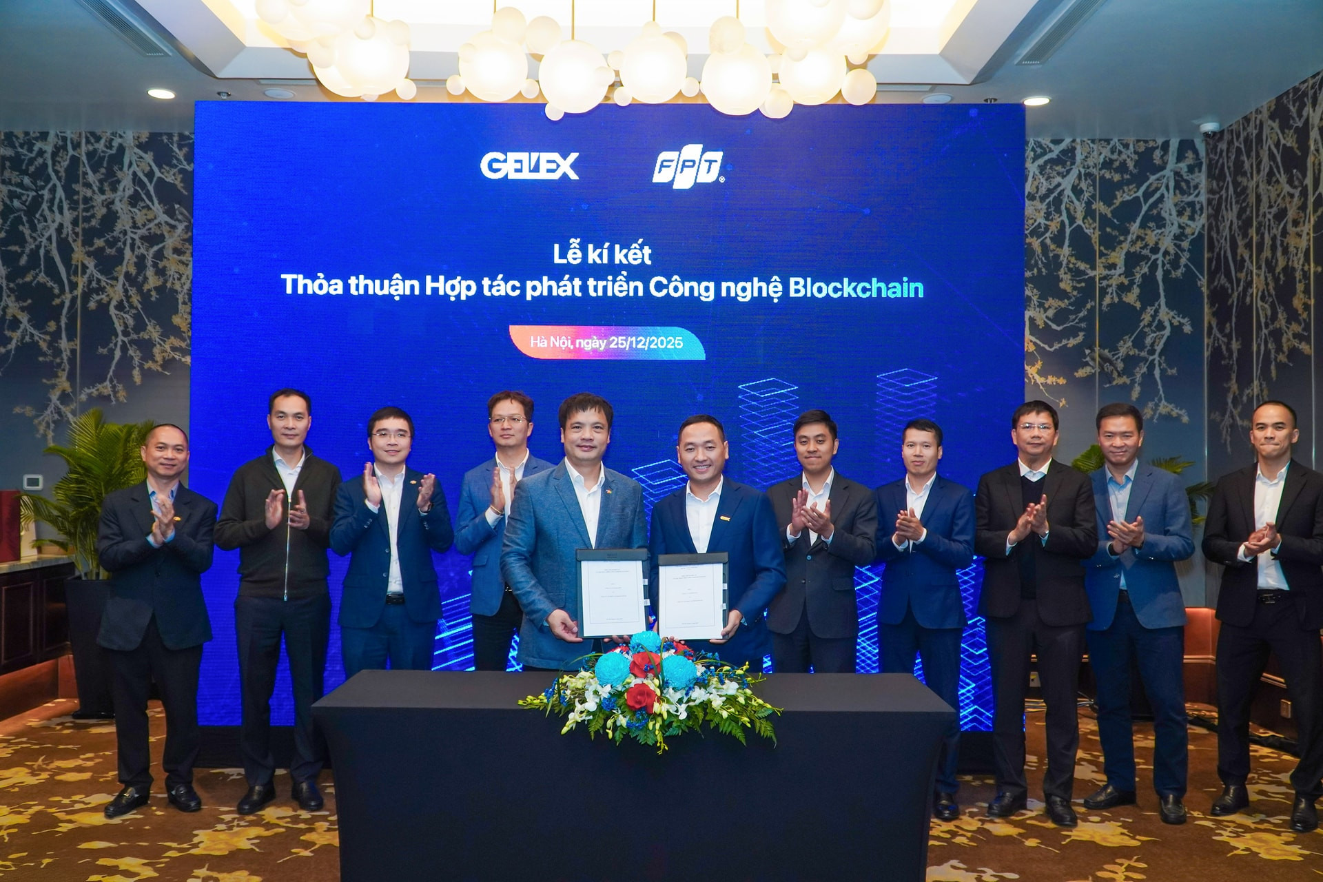 <a style='text-decoration: none;' href='/FPT'>FPT</a> và GELEX hợp tác chiến lược phát triển công nghệ Blockchain, hướng tới thị trường quốc tế