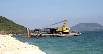 Cận cảnh đường dẫn cảng biển Hà Tiên gần 1.200 tỷ đồng đang thi công