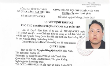 Truy nã Nguyễn Đăng Quân sinh năm 1986