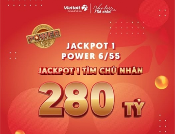 Vietlott thông báo cơ hội trúng thưởng 280 tỷ đồng