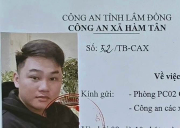 Đề nghị ai thấy Bùi Văn Toàn ở đâu lập tức liên hệ với công an qua SĐT: 0252.3877.113