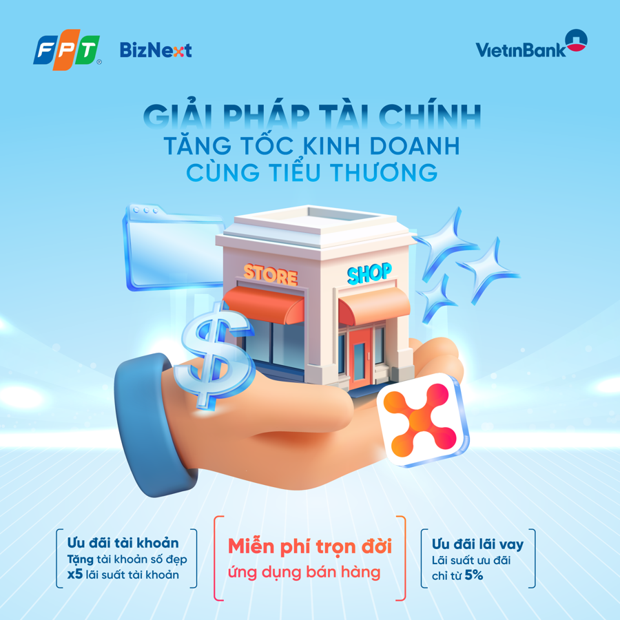 <a style='text-decoration: none;' href='/FPT'>FPT</a> ‘bắt tay’ VietinBank tặng miễn phí trọn đời ứng dụng bán hàng trên điện thoại cho hộ kinh doanh