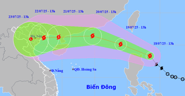 Bão Wipha có thể mạnh cấp 11-12 trên Biển Đông, khả năng cao ảnh hưởng nước ta