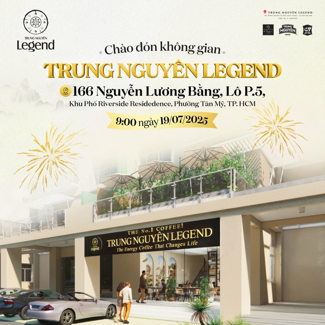 Ông Đặng Lê Nguyên Vũ khai trương cửa hàng Trung Nguyên Legend tại vị trí đắc địa TP. HCM