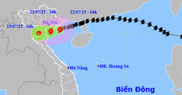 Tin mới nhất bão số 3 Wipha: Tâm bão rất gần Hải Phòng - Hưng Yên - Ninh Bình