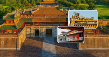 Công trình là biểu tượng huy hoàng của triều Nguyễn xưa: Bộ khung 100 cột hoàn toàn từ gỗ lim, là tổ hợp 9 lầu hợp thành