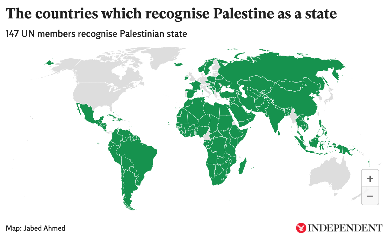 Các quốc gia công nhận Palestine. (Bản đồ: Independent) anh-chup-man-hinh-2025-07-26-luc-092656.png