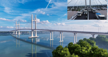 Chỉ vài ngày nữa, cây cầu gần 7.000 tỷ, cách cầu dây văng đầu tiên do Việt Nam thiết kế 3,8km sẽ hoàn thành