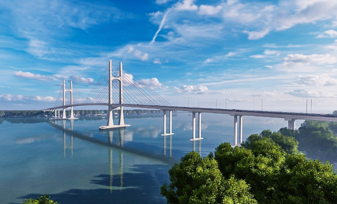 Chỉ vài ngày nữa, cây cầu gần 7.000 tỷ, cách cầu dây văng đầu tiên do Việt Nam thiết kế 3,8km sẽ hoàn thành- Ảnh 2.