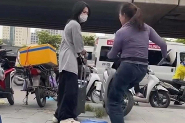 Xử phạt bà K. bán trà đá ở trước bến xe Mỹ Đình
