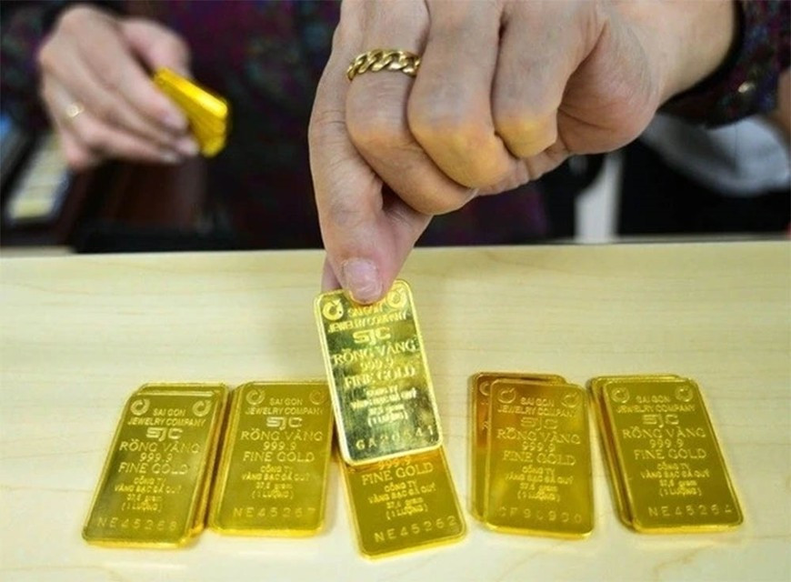 Giá vàng miếng SJC đang ở mức cao nhất lịch sử. vang1.jpg