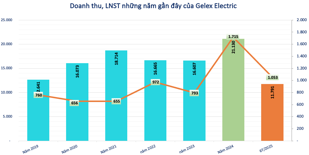 Lãi lớn, Gelex Electric (<a style='text-decoration: none;' href='/GEE'>GEE</a>) chi 1.000 tỷ tạm ứng cổ tức năm 2025