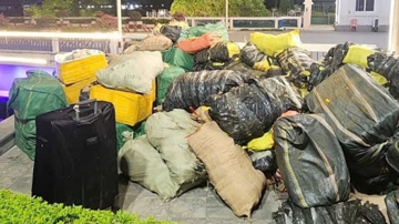 Khoảng 7 tấn lạp xưởng cùng 2,6 tấn trứng gà non và 750 kg nầm lợn ngụy trang kỹ nhưng vẫn bị phát hiện