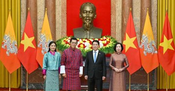 Chủ tịch nước Lương Cường chủ trì lễ đón cấp Nhà nước Quốc vương Bhutan