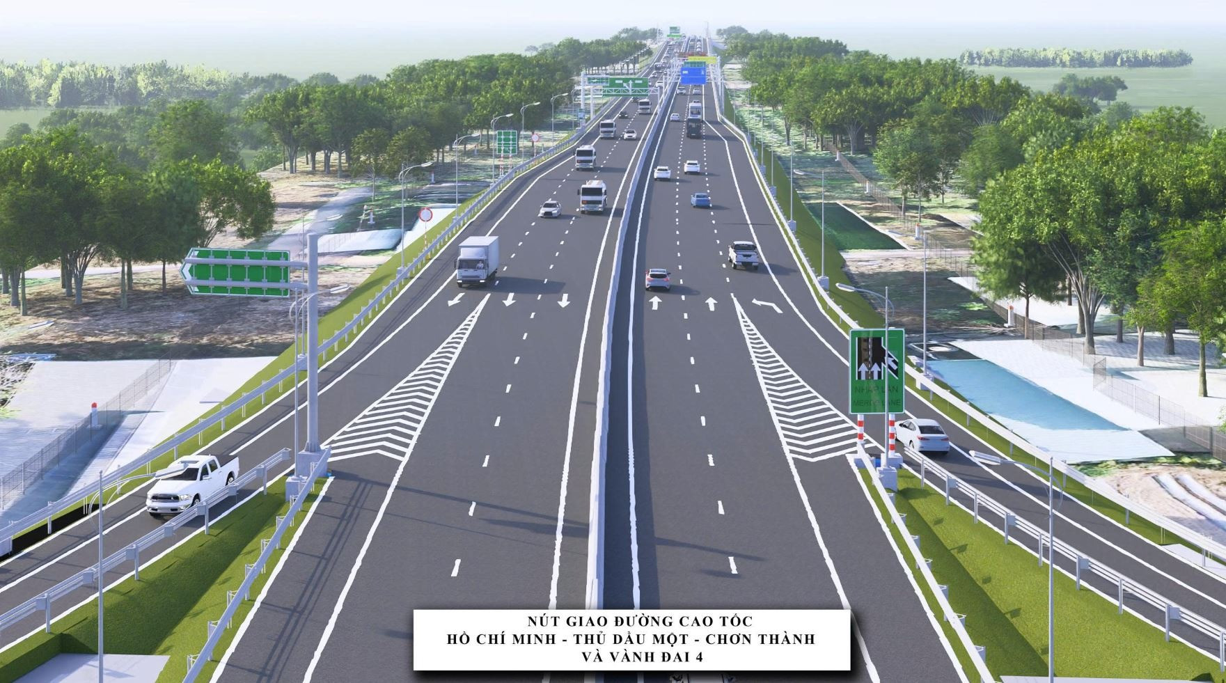 Phối cảnh cao tốc TP. HCM - Thủ Dầu Một - Chơn Thành. Nguồn ảnh: Becamex Phối cảnh cao tốc TP. HCM - Thủ Dầu Một - Chơn Thành. Nguồn ảnh: Becamex
