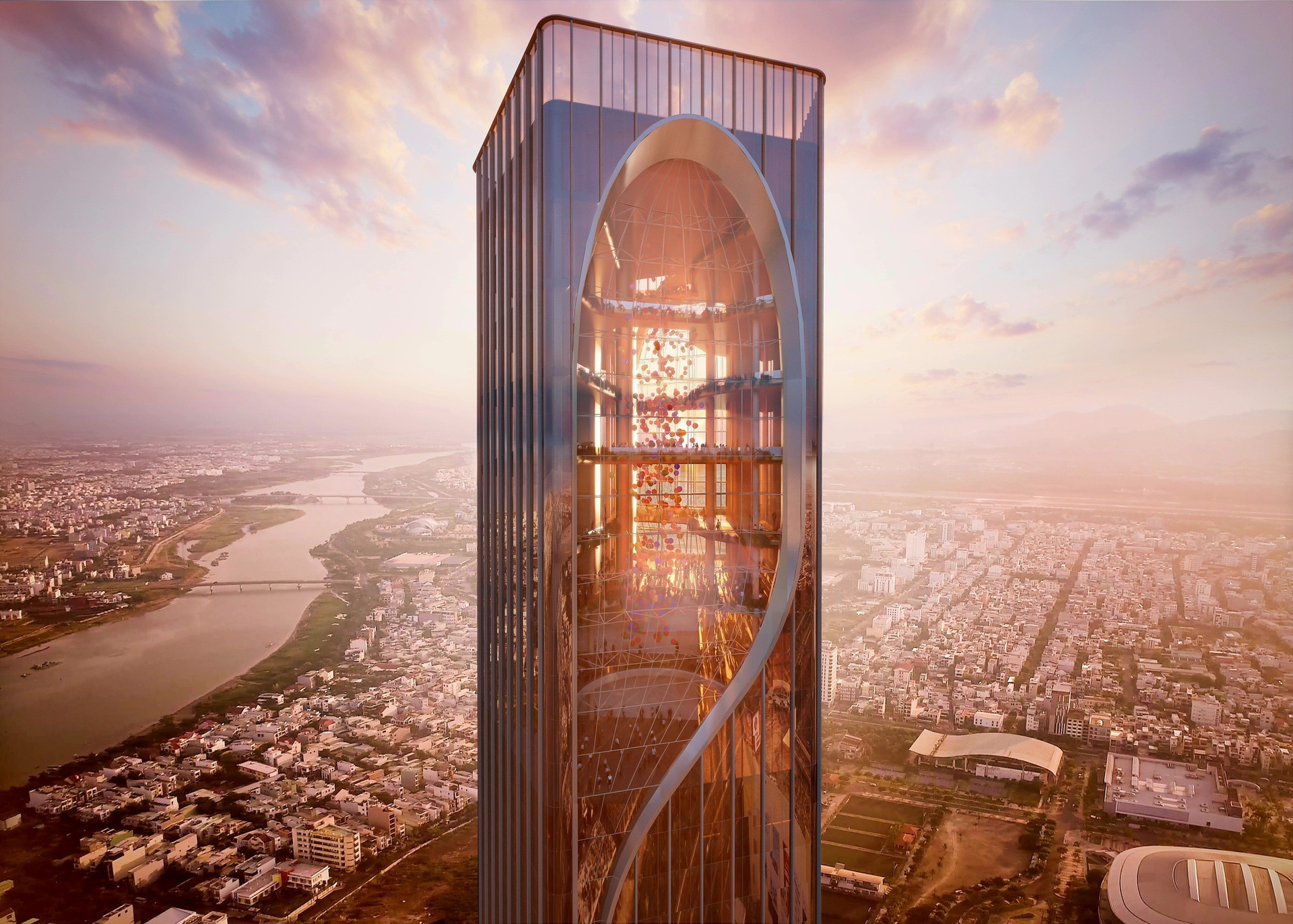 Tòa nhà chọc trời 69 tầng cao thứ 2 Việt Nam: Thiết kế đẹp mắt, đường cong uyển chuyển- Ảnh 3. Tòa nhà chọc trời 69 tầng cao thứ 2 Việt Nam: Thiết kế đẹp mắt, đường cong uyển chuyển- Ảnh 3.