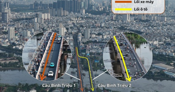 Từ ngày mai, lộ trình qua cầu Bình Triệu 1, Bình Triệu 2 sẽ có thay đổi lớn