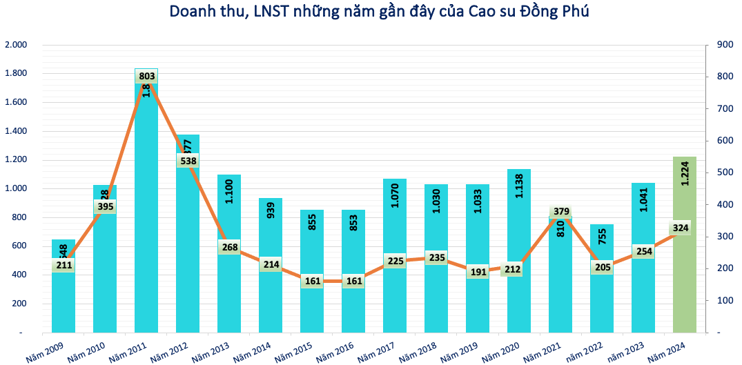 Báo lãi 324 tỷ đồng năm 2024, Cao su Đồng Phú (<a style='text-decoration: none;' href='/DPR'>DPR</a>) chốt quyền trả cổ tức tỷ lệ 20%