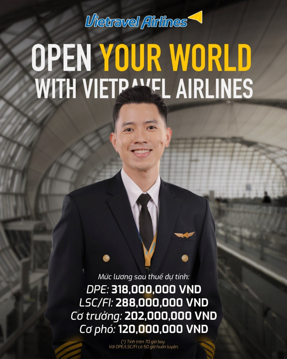 Vietravel Airlines của Chủ tịch Đỗ Vinh Quang đăng tuyển vị trí lương hơn 300 triệu đồng/tháng, kèm ưu đãi mua nhà và vay vốn độc quyền từ <a style='text-decoration: none;' href='/SHB'>SHB</a>