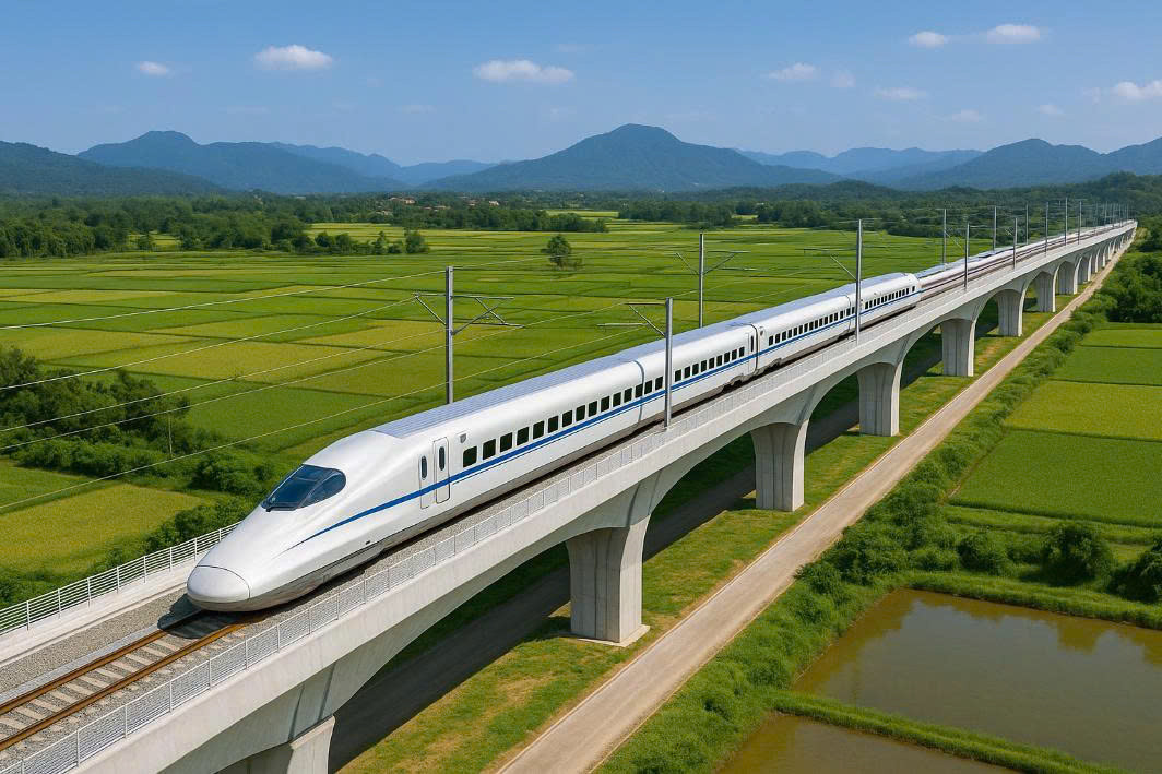 Tuyến đường sắt tốc độ cao Bắc - Nam đoạn qua địa bàn tỉnh Quảng Ngãi vừa ghi nhận bước tiến mới. Ảnh minh họa