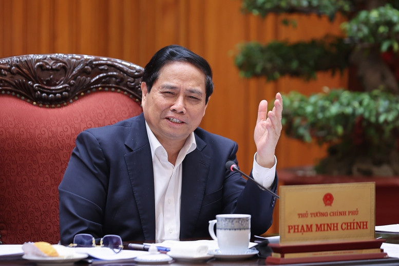 Thủ tướng Phạm Minh Chính tại buổi làm việc. Nguồn ảnh: Báo Chính phủ
