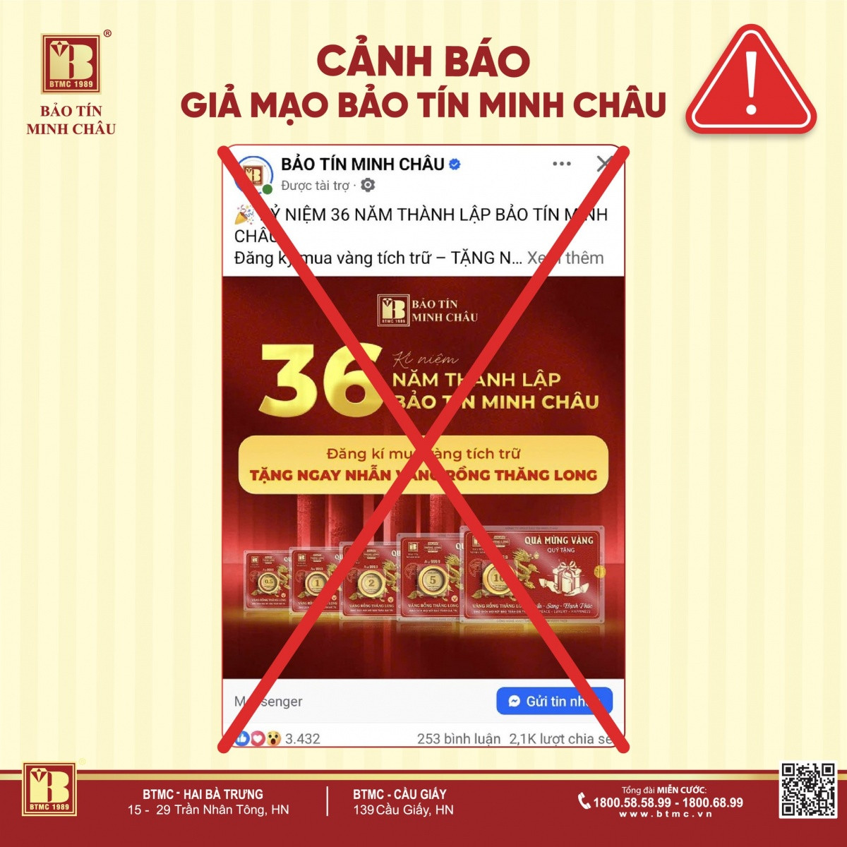 Bảo Tín Minh Châu phát thông báo khẩn đến người dân cả nước