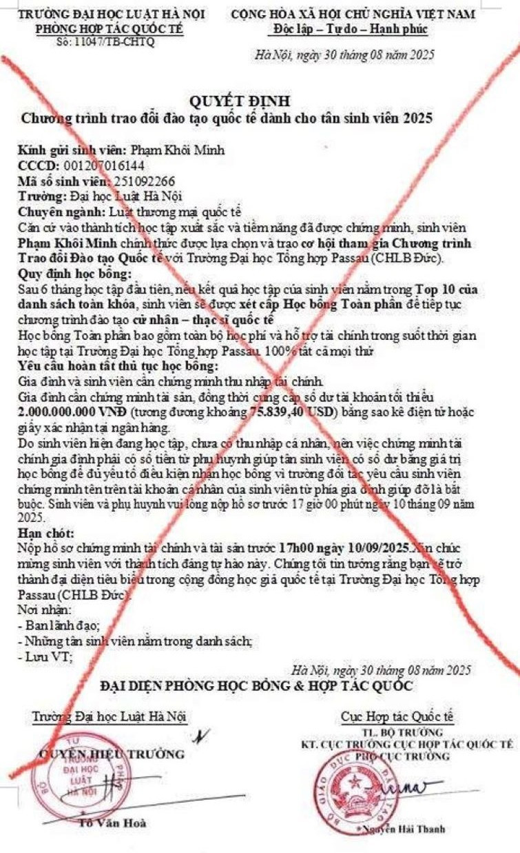 Cục Hợp tác quốc tế (Bộ GD&ĐT) phát thông báo quan trọng tới phụ huynh và học sinh - ảnh 1