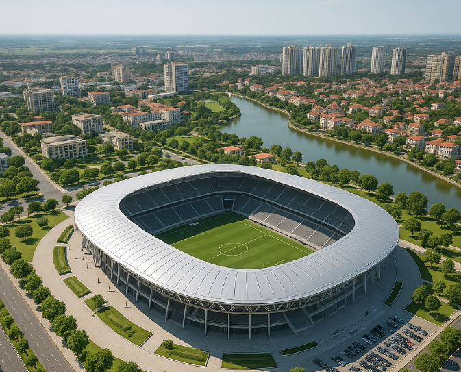 Việt Nam sẽ có thêm 1 sân vận động mới sức chứa 40.000 chỗ ngồi, tọa lạc tại siêu đô thị hơn 30.000 tỷ của T&T- Ảnh 1.