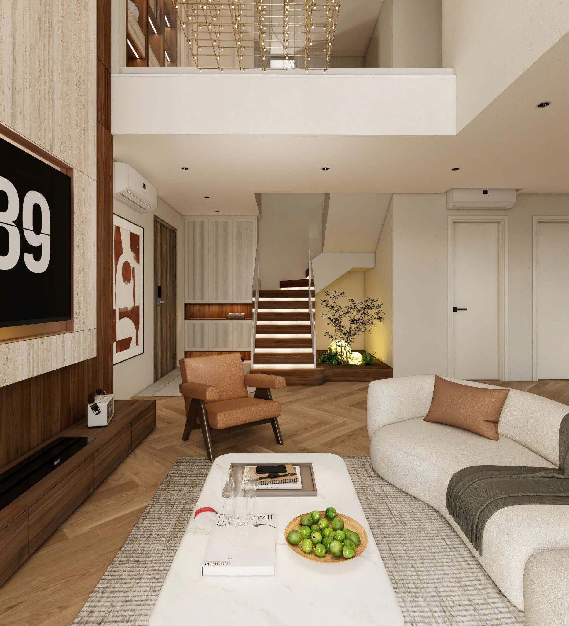 Căn hộ thông tầng giữa lòng thành phố của bà mẹ 2 con: Sang chảnh nhưng không kém phần ấm cúng, chỉ nhìn view bếp đã thấy đắt giá- Ảnh 4.