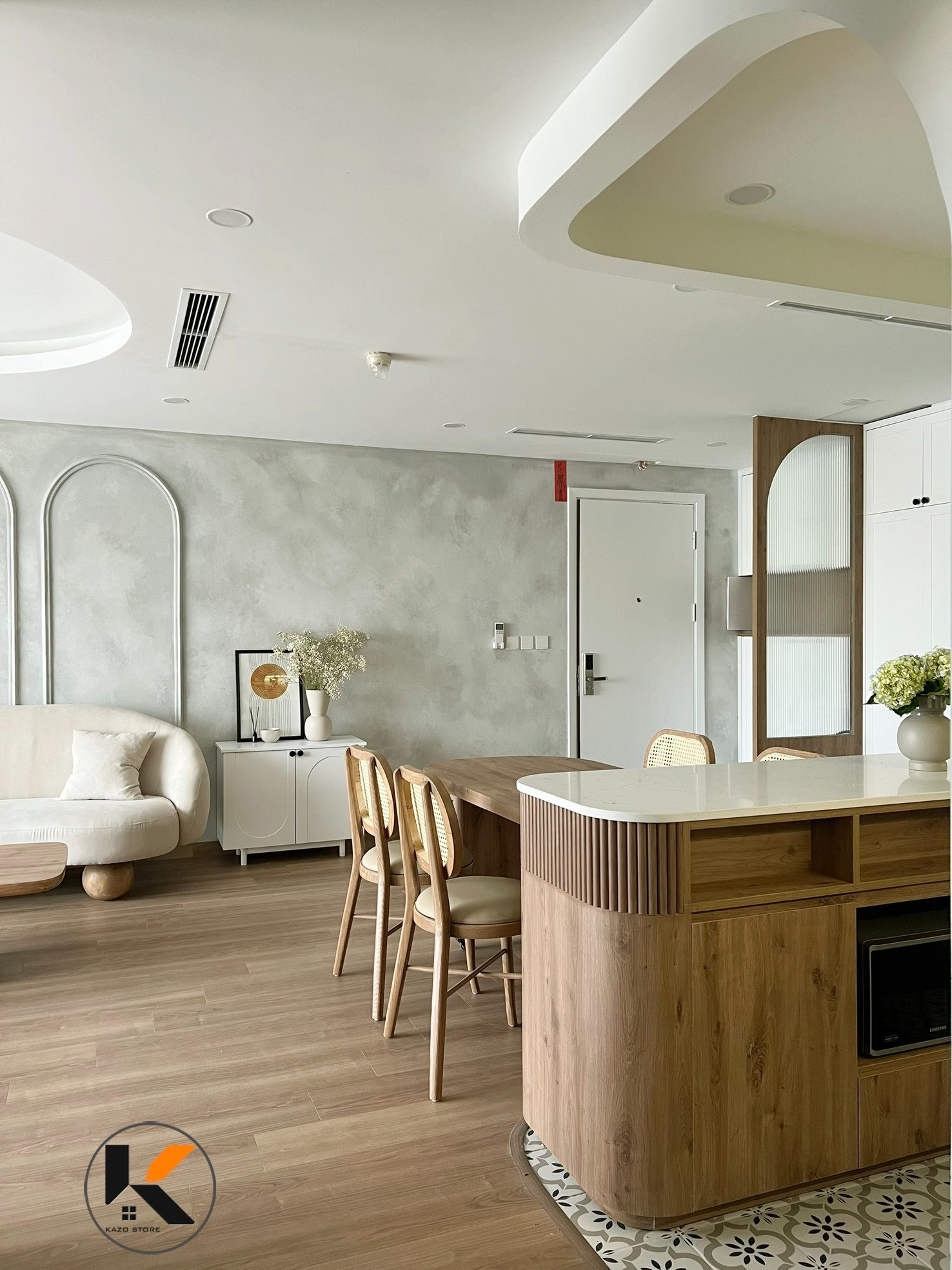 Hành trình 'thổi hồn' Wabi-Sabi vào từng ngõ ngách trong căn hộ của một gia đình trẻ- Ảnh 4.