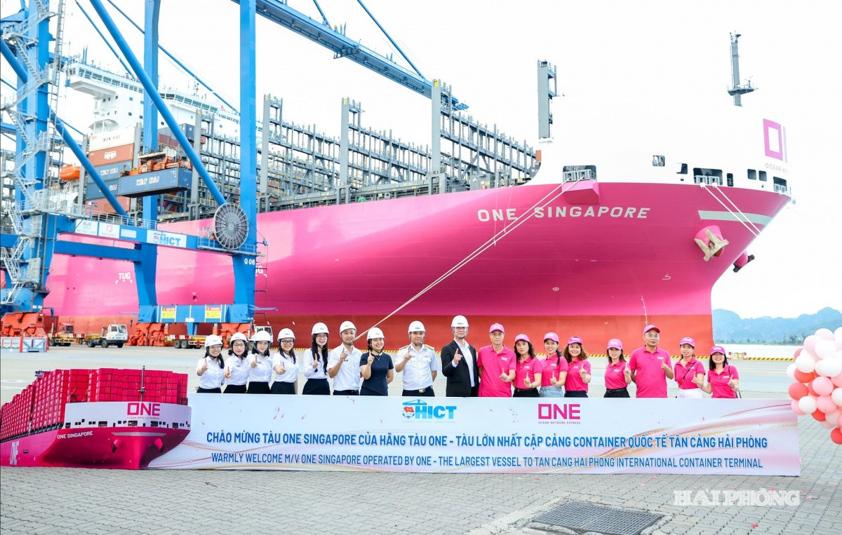 Siêu tàu màu hồng lớn nhất từ trước đến nay cập cảng miền Bắc Việt Nam: Ai đứng sau? Siêu tàu màu hồng lớn nhất từ trước đến nay cập cảng miền Bắc Việt Nam: Ai đứng sau?