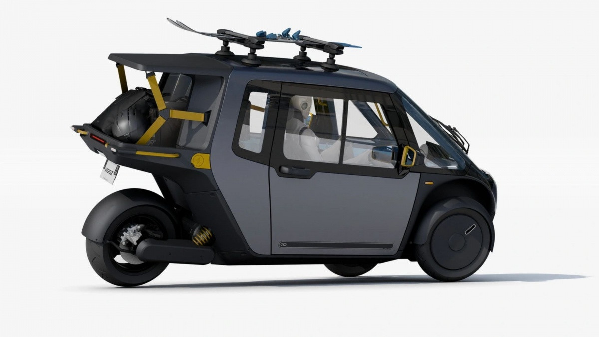 Mẫu xe điện ba bánh với bàn đạp có thể chạy tới 120km/h, mui kín như ô tô