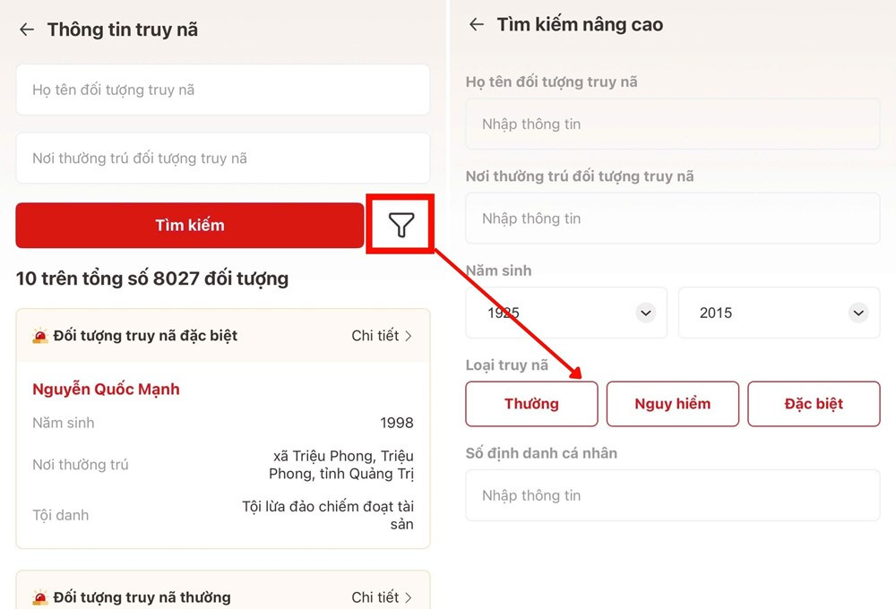 Cách tra cứu các đối tượng bị truy nã trên toàn quốc bằng VNeID - ảnh 3