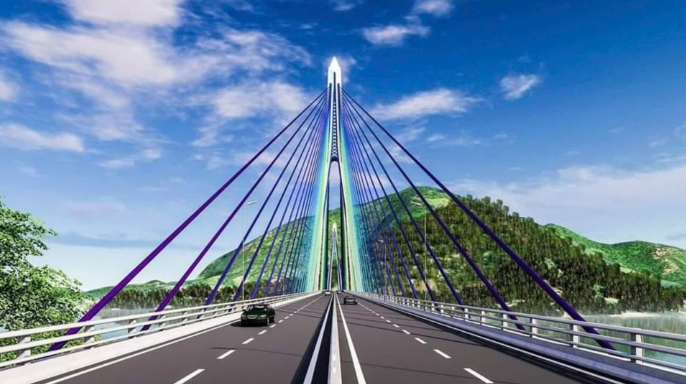 Cao tốc gần 15.000 tỷ của Tây Bắc, sở hữu cây cầu có nhịp dây văng dài nhất Việt Nam tăng tốc hoàn thành- Ảnh 1.