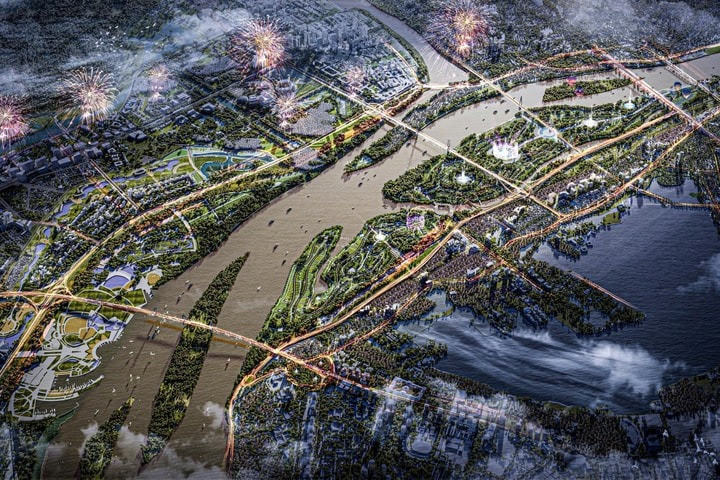 Phối cảnh Đại lộ - Cảnh quan sông Hồng. Nguồn ảnh: Đèo Cả