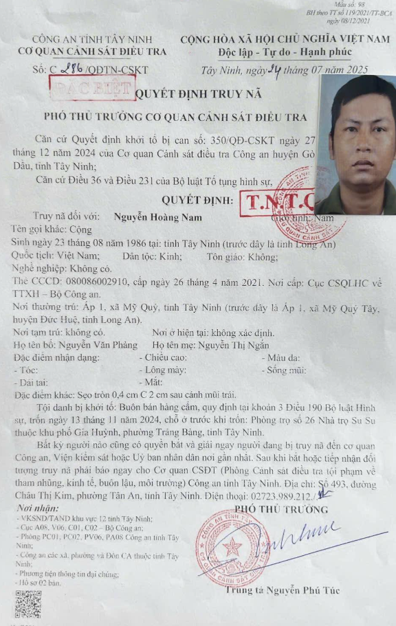 Truy nã đặc biệt Nguyễn Hoàng Nam - ảnh 1