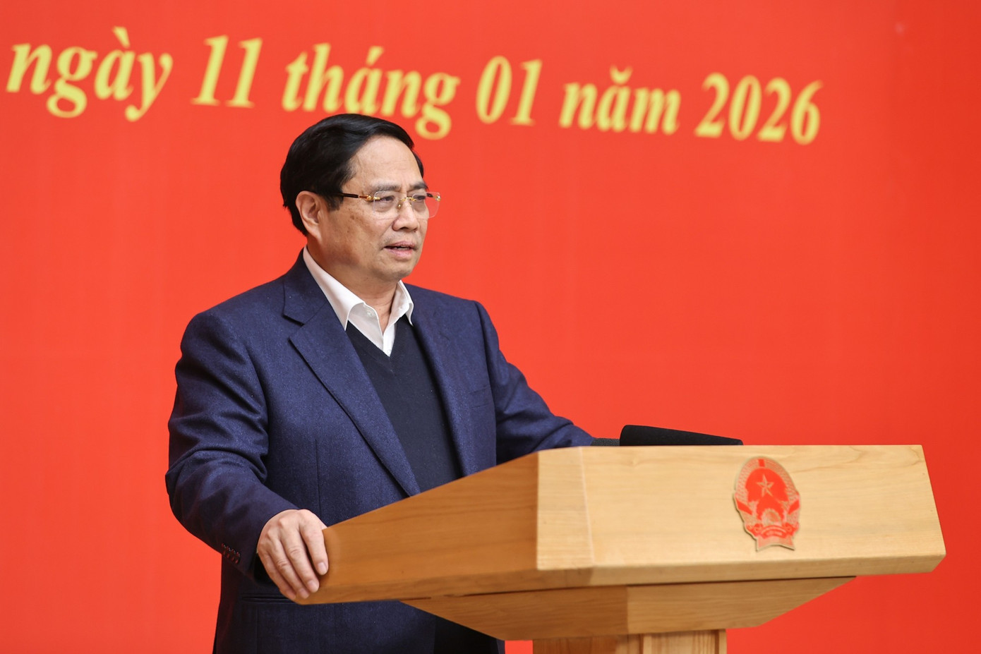 Bí thư Đảng ủy, Thủ tướng Chính phủ Phạm Minh Chính phát biểu. Ảnh: VGP 111ttgcc11.jpg