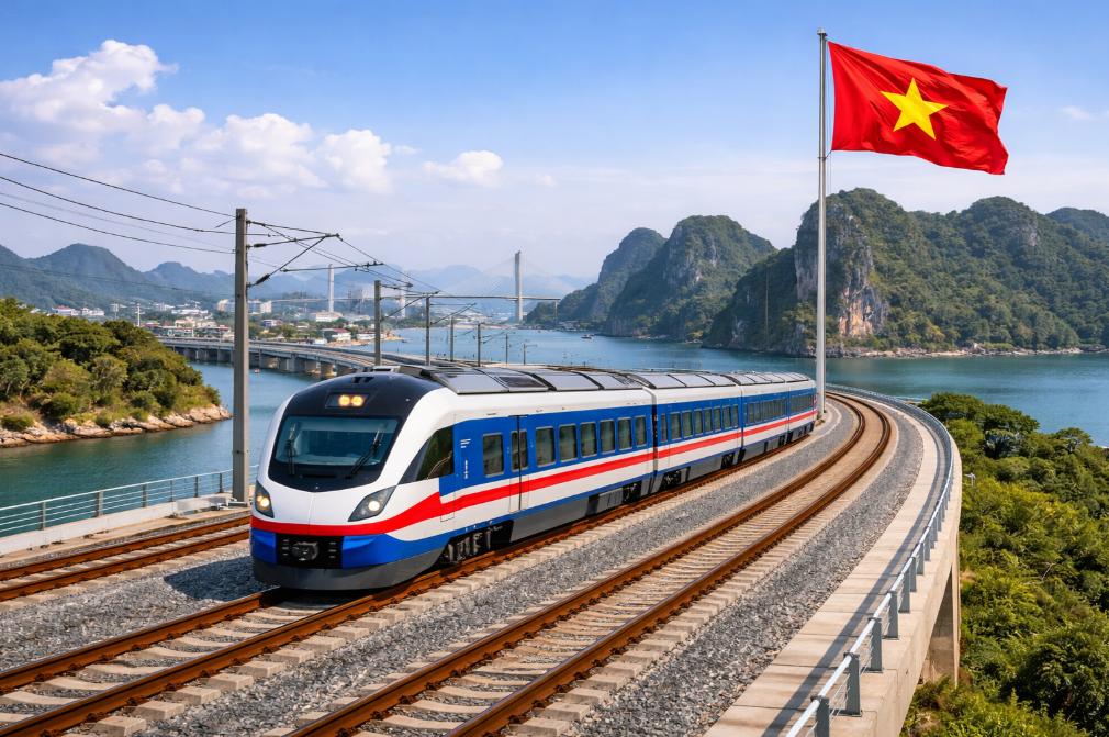 Tuyến đường sắt Hải Phòng - Hạ Long - Móng Cái. Ảnh minh họa Tuyến đường sắt Hải Phòng - Hạ Long - Móng Cái. Ảnh minh họa