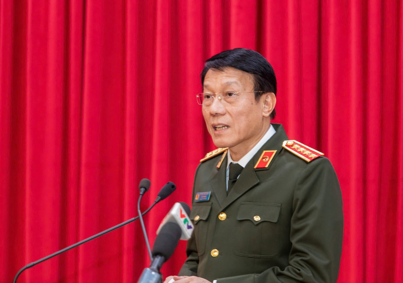 Đại tướng Lương Tam Quang, Bộ trưởng Bộ Công an phát biểu tại hội nghị. Ảnh: Phạm Nam. 1.jpg