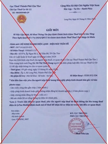 Mạo danh cơ quan thuế gửi giấy mời, công văn giả, dụ người dân cài ứng dụng chứa mã độc