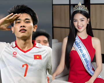 Cầu thủ nổi nhất U23 Việt Nam vướng tin đồn hẹn hò Á hậu SN 2003, được dân mạng Trung Quốc gọi là ‘Messi của Việt Nam’
