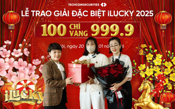 'Trúng Vietlott' phiên bản chứng khoán: Một khách hàng TCBS nhận 100 chỉ vàng 9999