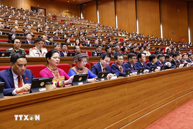 Các đại biểu dự phiên khai mạc Đại hội XIV của Đảng. (Ảnh: TTXVN) khai-mac-trong-the-dai-hoi-dai-bieu-toan-quoc-lan-thu-xiv-cua-dang-8540048-1.jpg