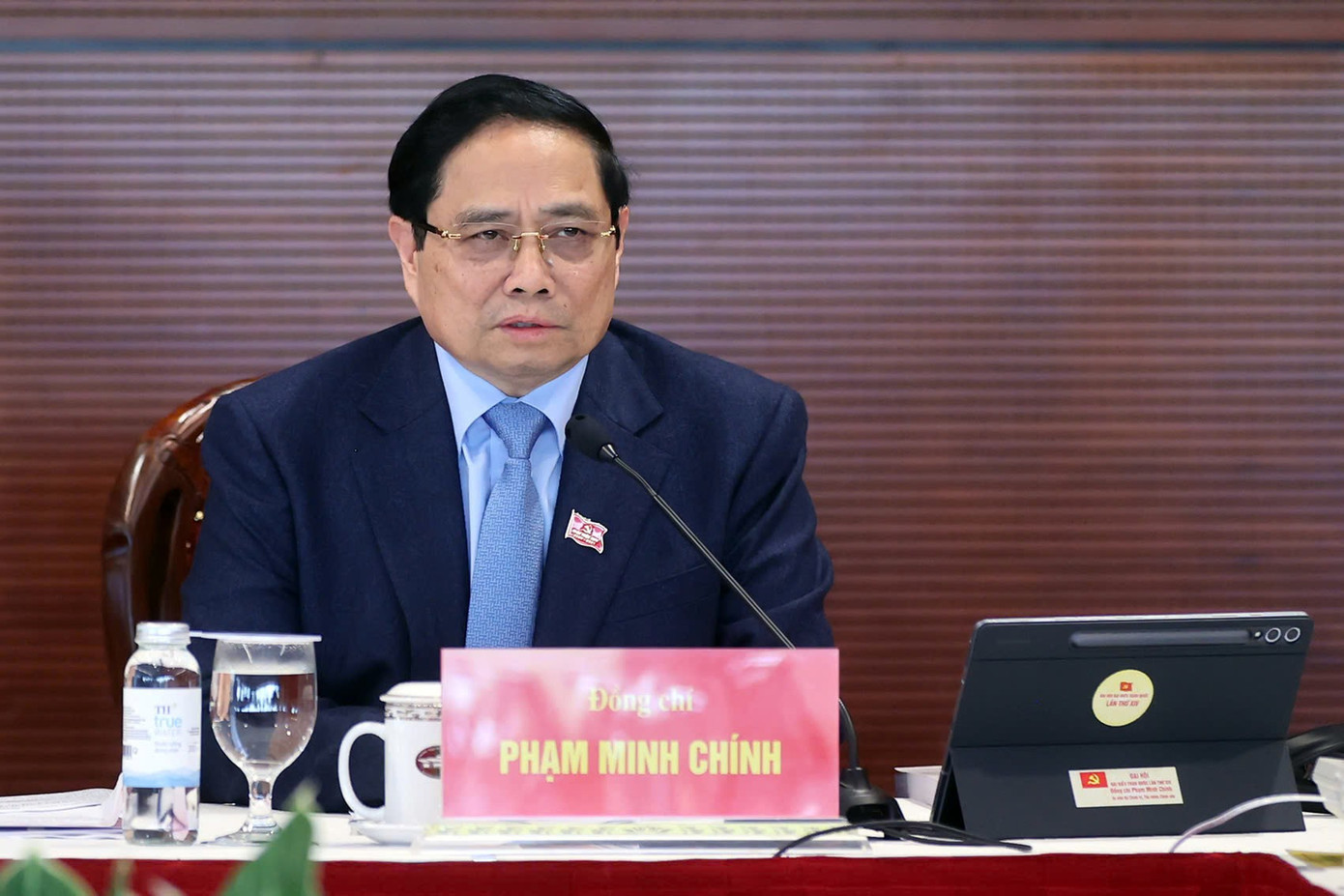 Thủ tướng Chính phủ Phạm Minh Chính tại phiên thảo luận tại Đoàn, chiều 20/1. Ảnh: Nhật Minh. tienphong-201-thutuong4.jpg