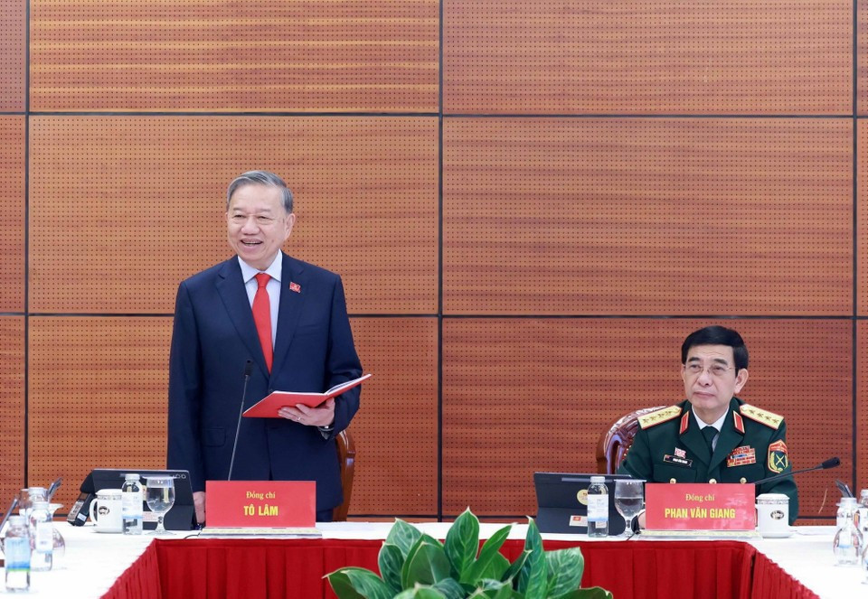 Tổng Bí thư Tô Lâm phát biểu thảo luận tại Đoàn. Ảnh: TTXVN 1.jpg