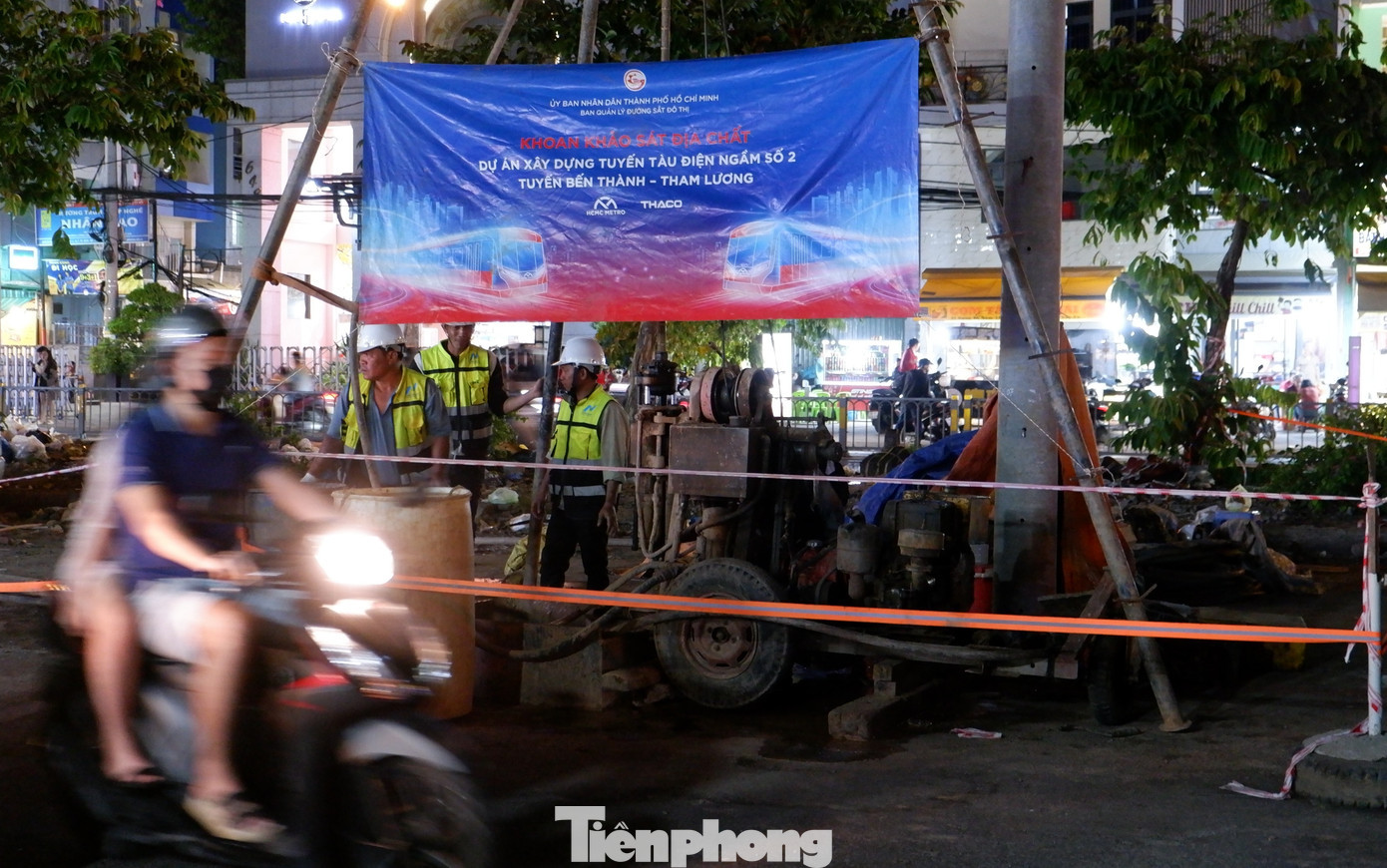 Vị trí khoan khảo sát địa chất tại ga S5 - Lê Thị Riêng. Ảnh: Hữu Huy. tp-metro.jpg
