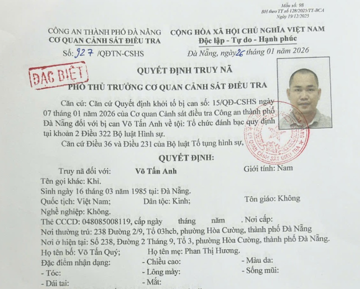 Truy nã đặc biệt Võ Tấn Anh SN 1985