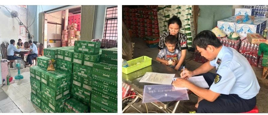 Lực lượng chức năng tuyên truyền các cơ sở kinh doanh ký cam kết phòng, chống kinh doanh hàng giả dịp Tết Bính Ngọ 2026. vl1.jpg