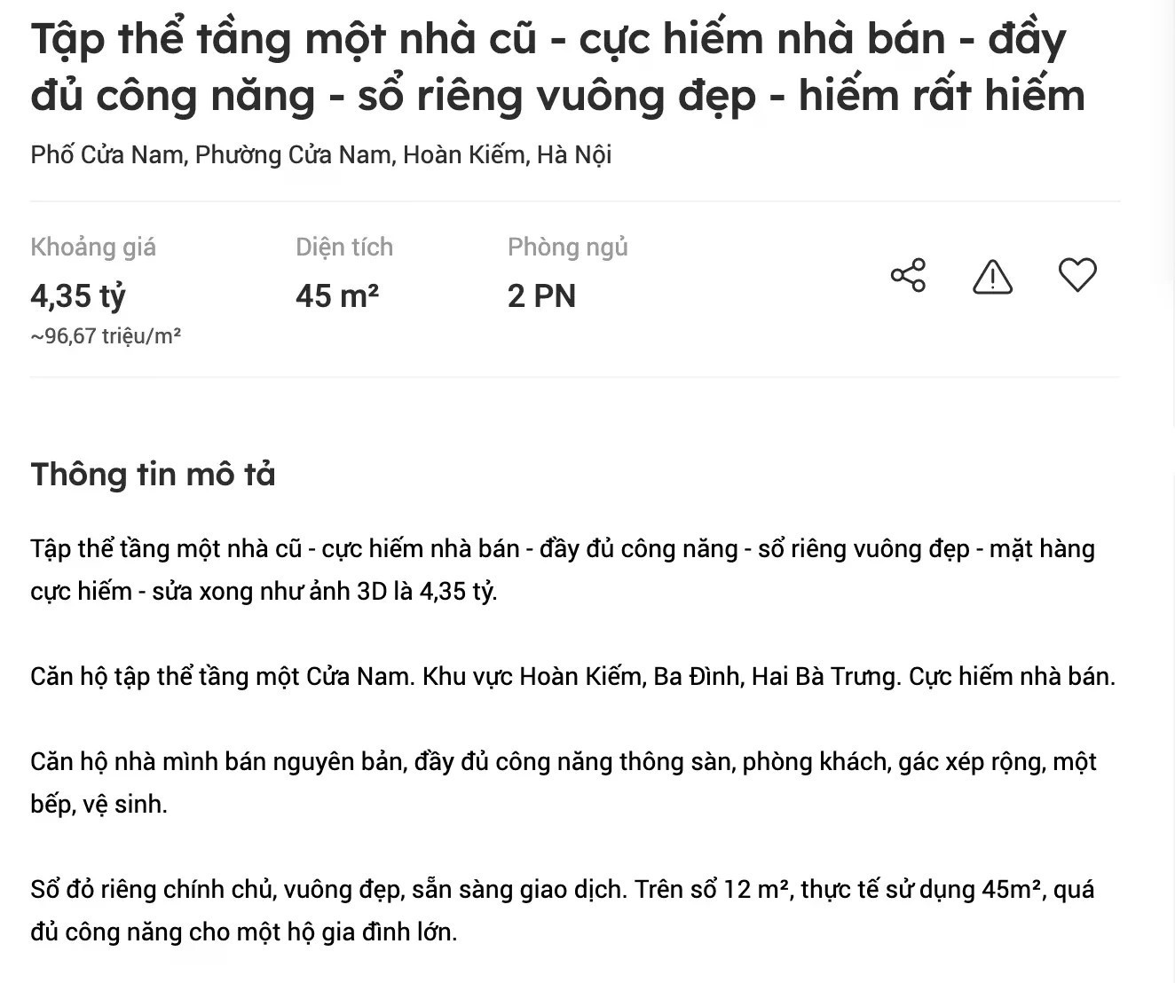 Căn nhà tập thể cũ tầng 1 tại khu vực Cửa Nam được người bán 3333-09585247.jpg