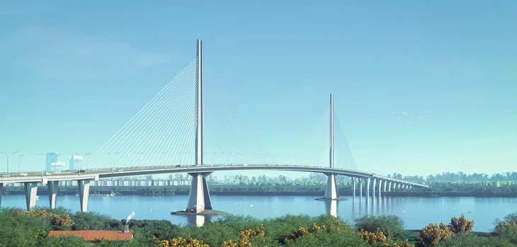 Cầu gần 11.500 tỷ nối 2 tỉnh thành giàu có nhất Việt Nam: Trụ tháp vút cao, tựa ‘bảo kiếm’ vững chãi giữa lòng sông- Ảnh 2. Cầu gần 11.500 tỷ nối 2 tỉnh thành giàu có nhất Việt Nam: Trụ tháp vút cao, tựa ‘bảo kiếm’ vững chãi giữa lòng sông- Ảnh 2.